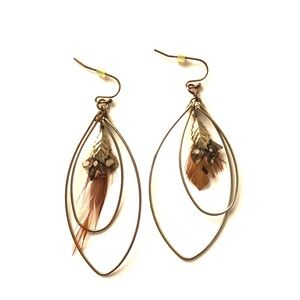 Hoop feather earrings